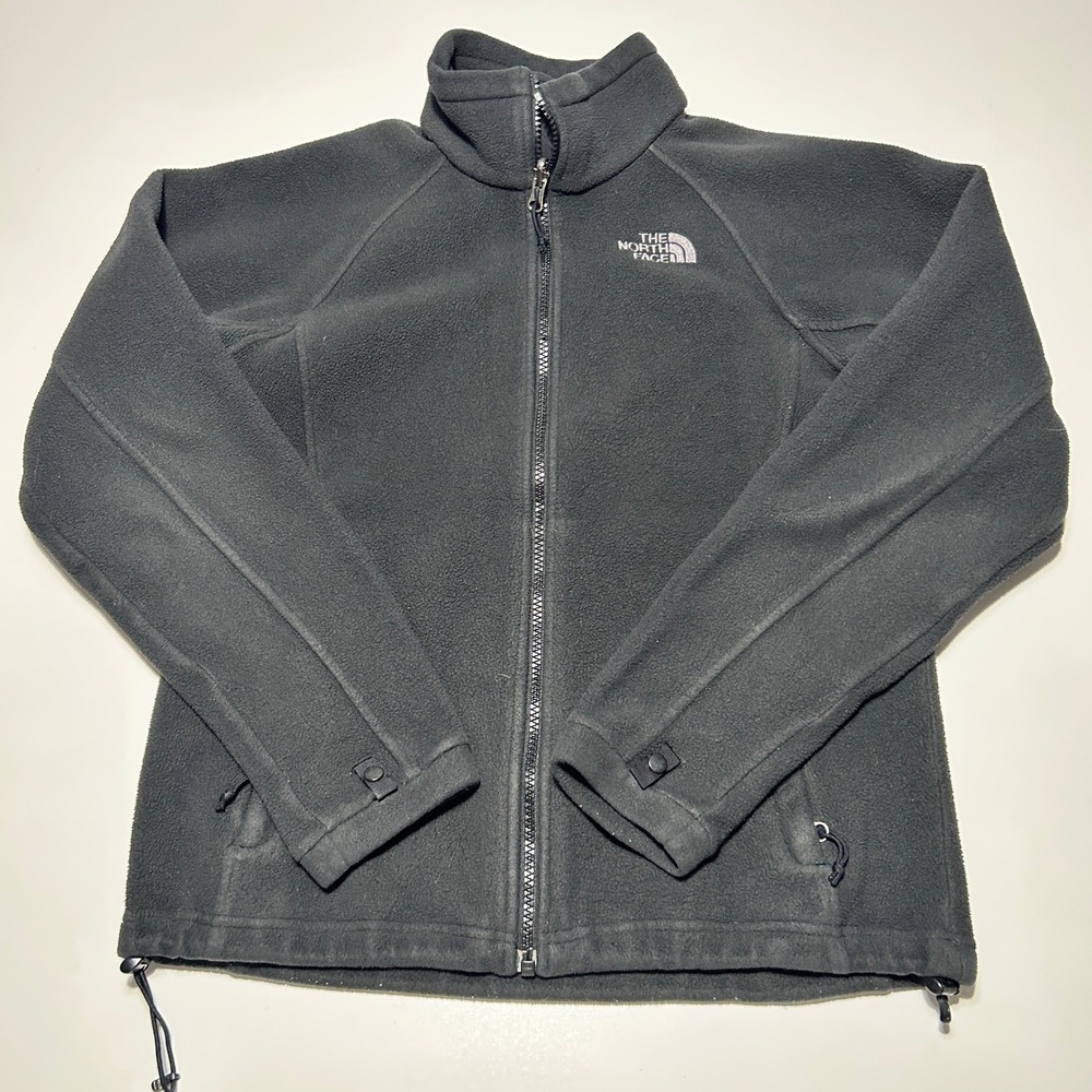 The North Face TKA 100 Fleece Jacket Womens Small Black Full Zip Mock Neck